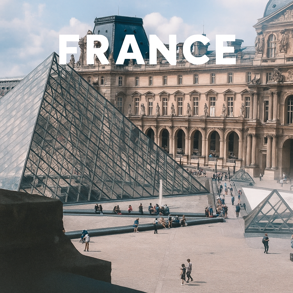 A collage of beautiful hidden destinations in France including colorful villages, turquoise rivers, and island beaches