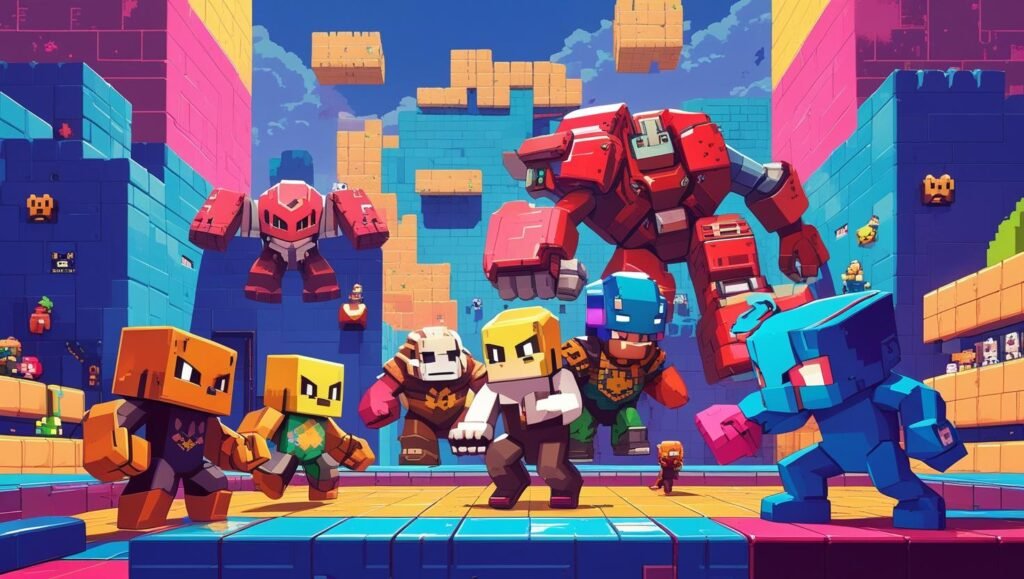 A vintage game controller alongside modern indie game artwork, symbolizing the rise of retro-inspired indie games blending old-school aesthetics with fresh ideas.