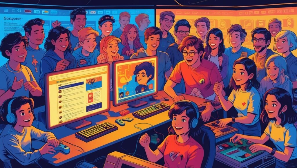 A retro game controller placed beside a group of classic game cartridges, symbolizing the strong, shared community built around retro gaming.