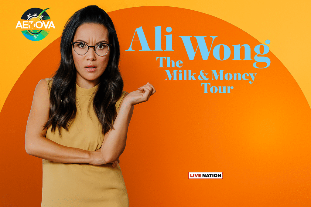 Ali Wong performing in her 2025 stand-up special Milk and Money on Amazon Prime Video