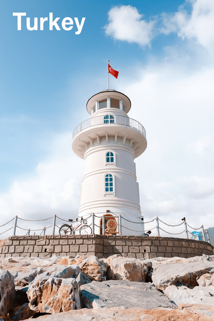 A beautifully roasted whole turkey garnished with fresh herbs and citrus slices, presented on a festive serving platter.