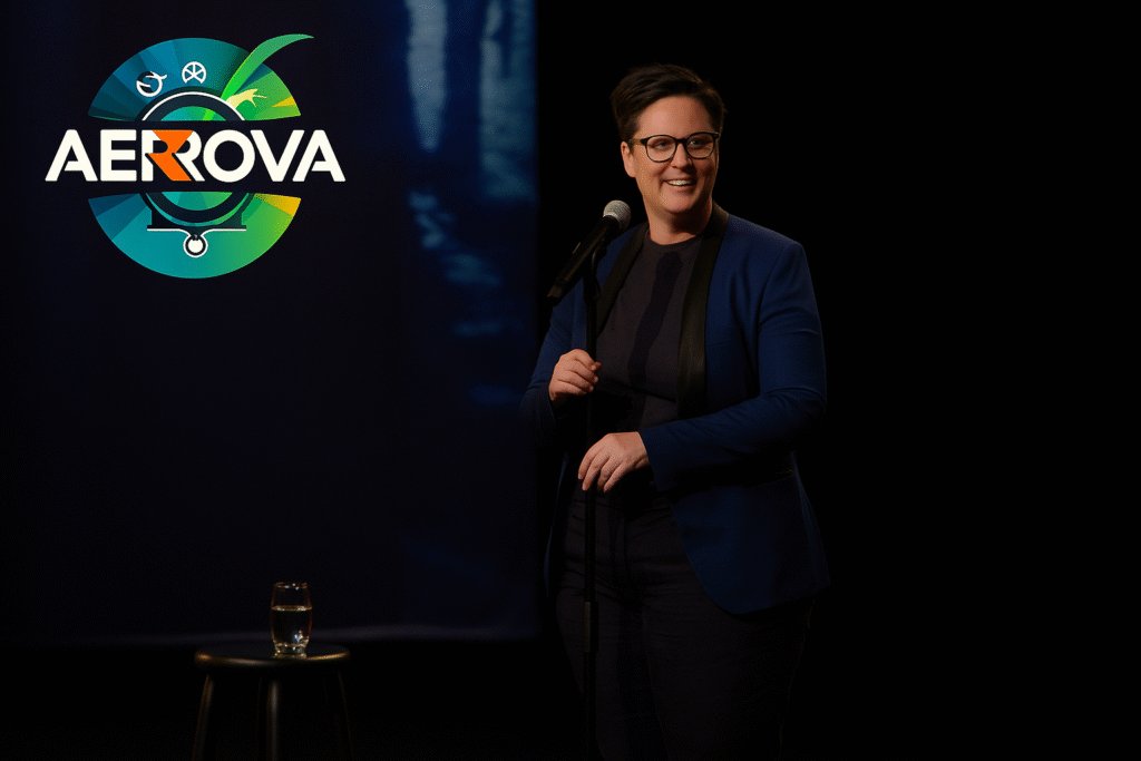 Hannah Gadsby performing her 2025 stand-up special Comfortably Numb on Netflix
