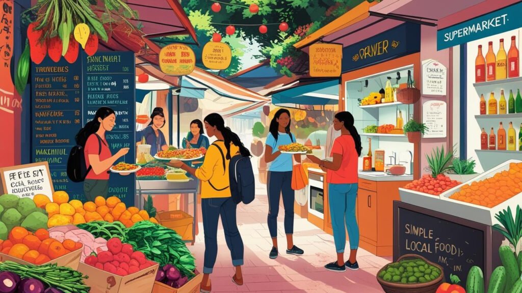 Local street food vendor serving fresh, affordable dishes to travelers.