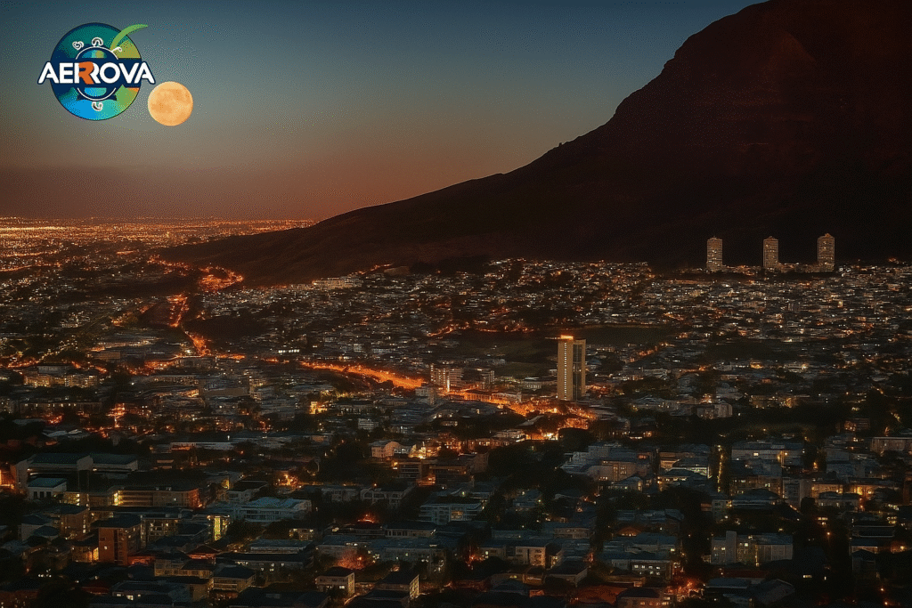 Table Mountain with cityscape view of Cape Town