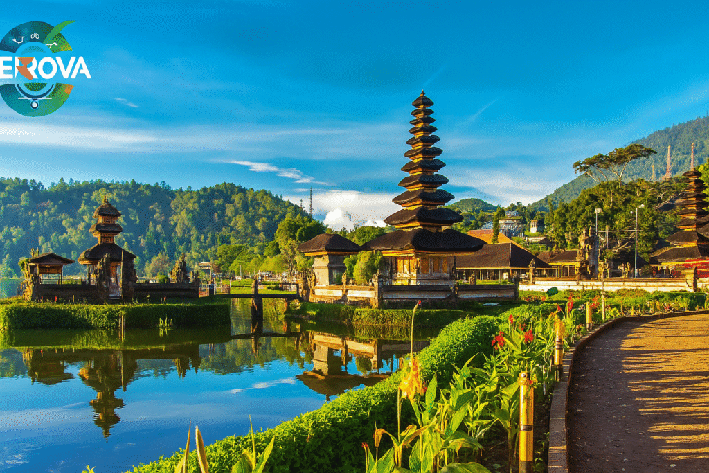 Tropical rice terraces in Ubud, Bali