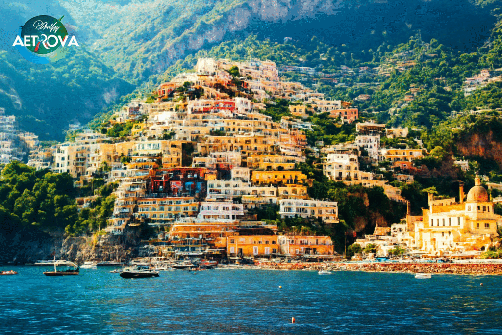 Colorful cliffside villages along the Amalfi Coast